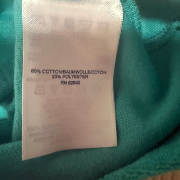 Lands' End Teal Hooded Poncho with Blue Accent - Picture 4 of 8